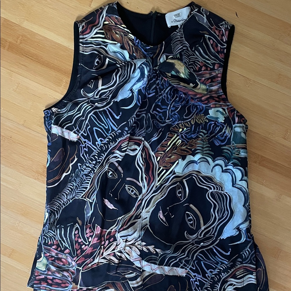 3.1 Phillip Lim Multicolor Abstract Sleeveless Blouse
